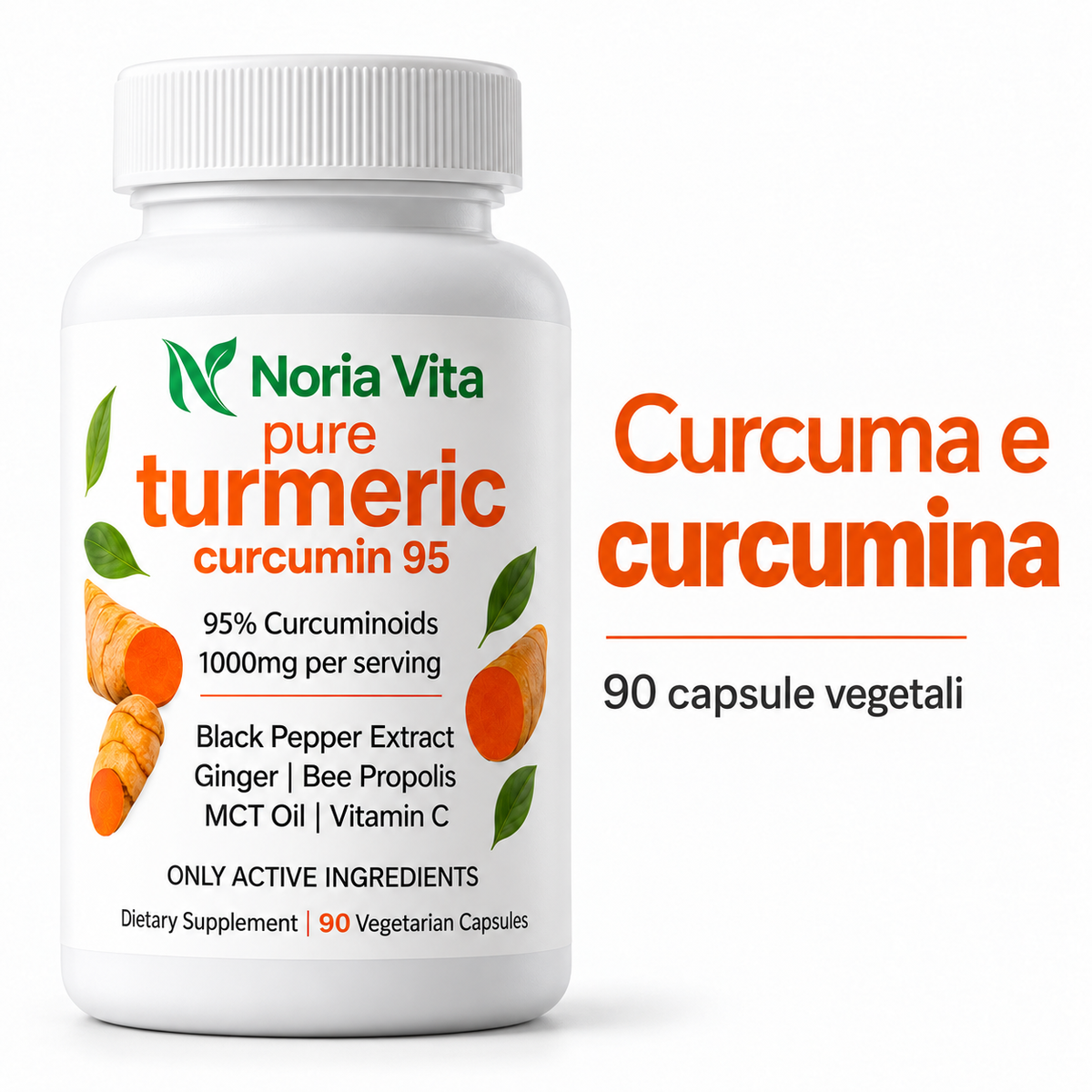 Noria Vita – Curcuma e curcumina, 90 capsule vegetali